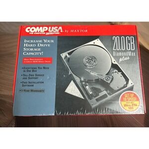 Comp USA Maxtor 20.0 GB DiamondMax Plus 3.5 Inch EIDE Hard Drive Kit NEW SEALED